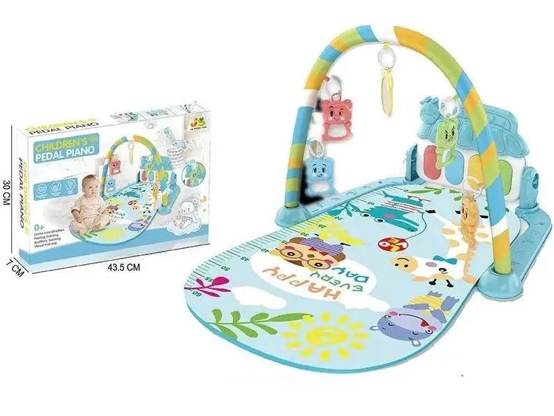 518 A30 Baby Play Mat with 5 Hanging Toys, Piano, Sound, Light & Height Chart