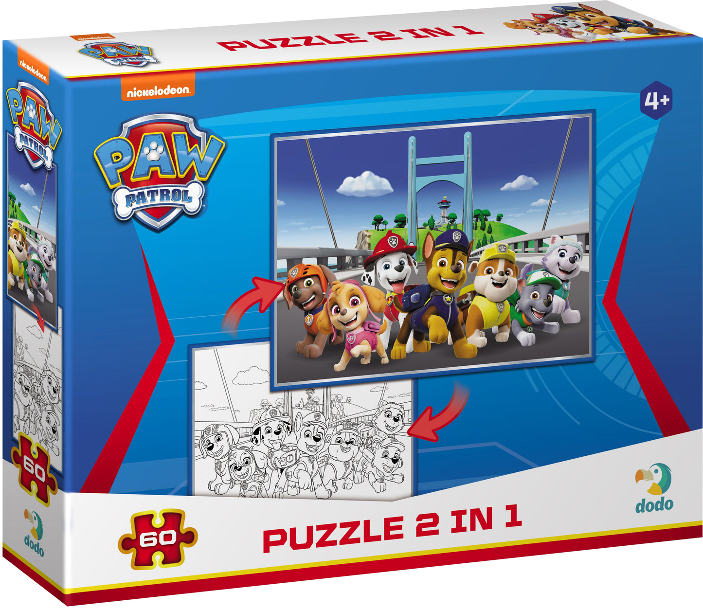 Dodo Paw Patrol 2-in-1 Puzzle, 60 pcs, Assorted Designs - Image 2