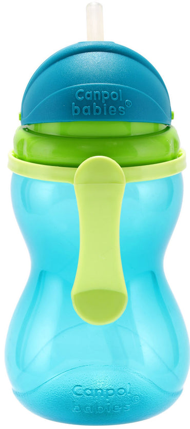 Canpol Babies 56/113 Blue Bottle with Straw, 370 mL - Image 2