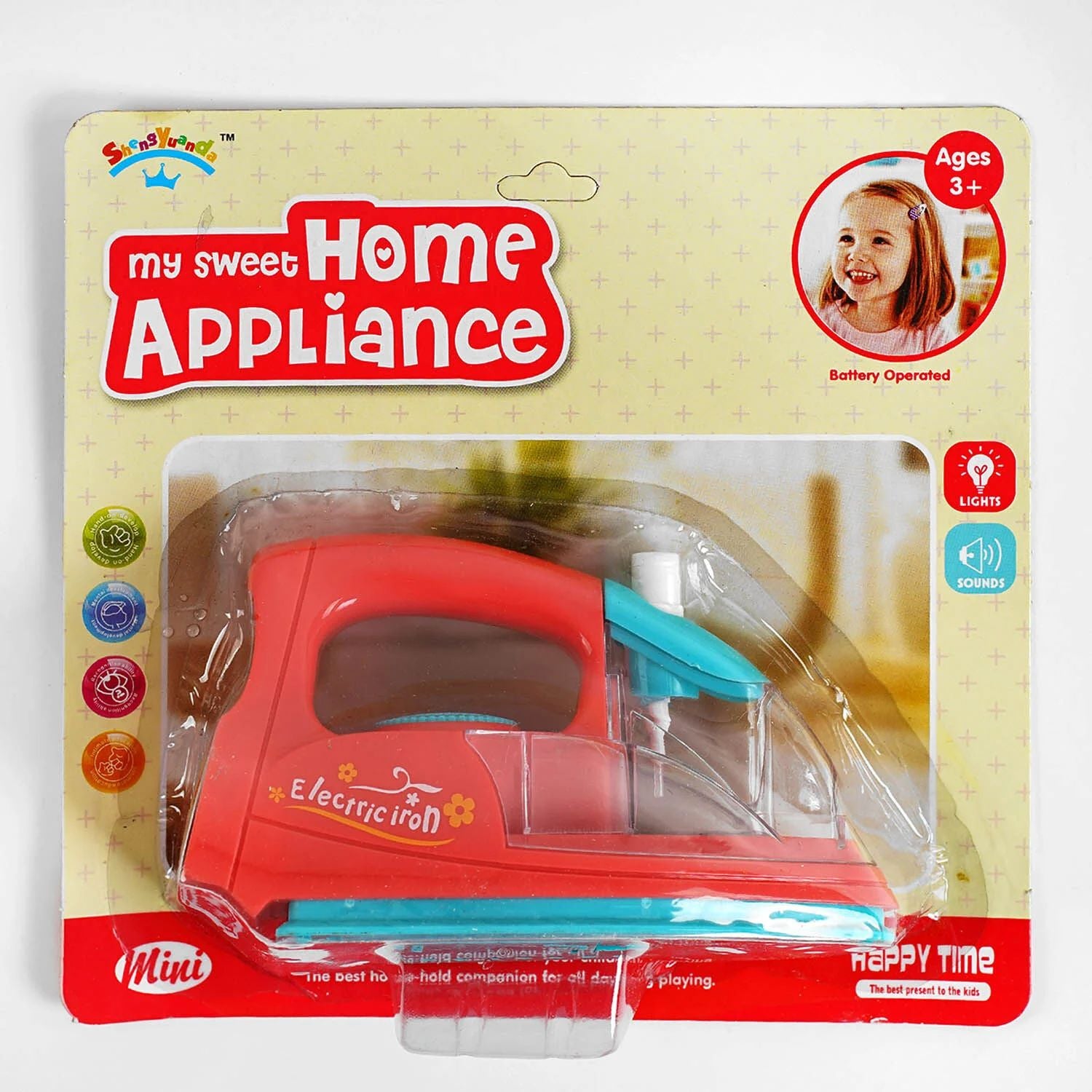 Home Appliance 6604-2 Battery-Powered Toy Iron with Light & Sound