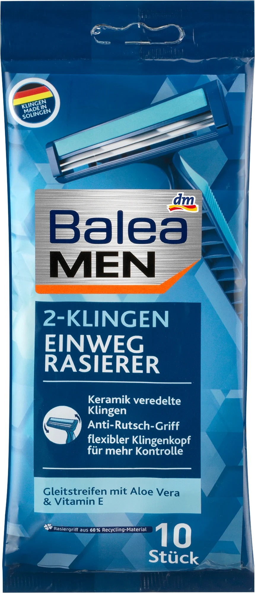 Balea Men's Disposable Razors, 2 Blades, 10 pcs