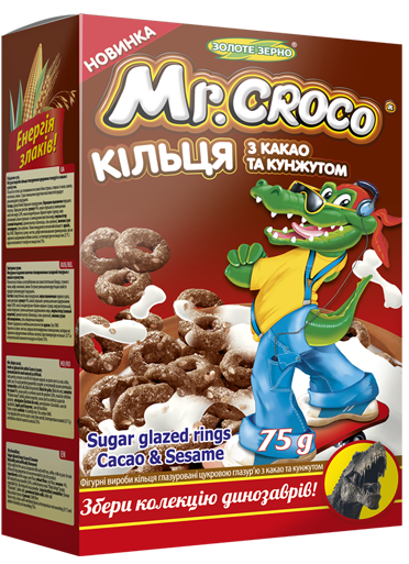Mr. Croco Cocoa & Sesame Cereal Rings, 75 g