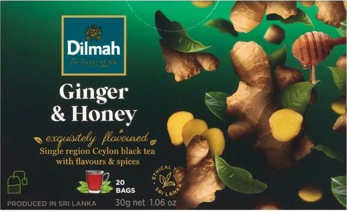 Dilmah Ginger & Honey Black Tea, 20 Bags, 30 g