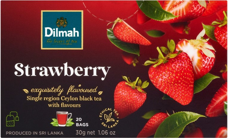 Dilmah Strawberry Black Tea, 20 Bags, 30 g