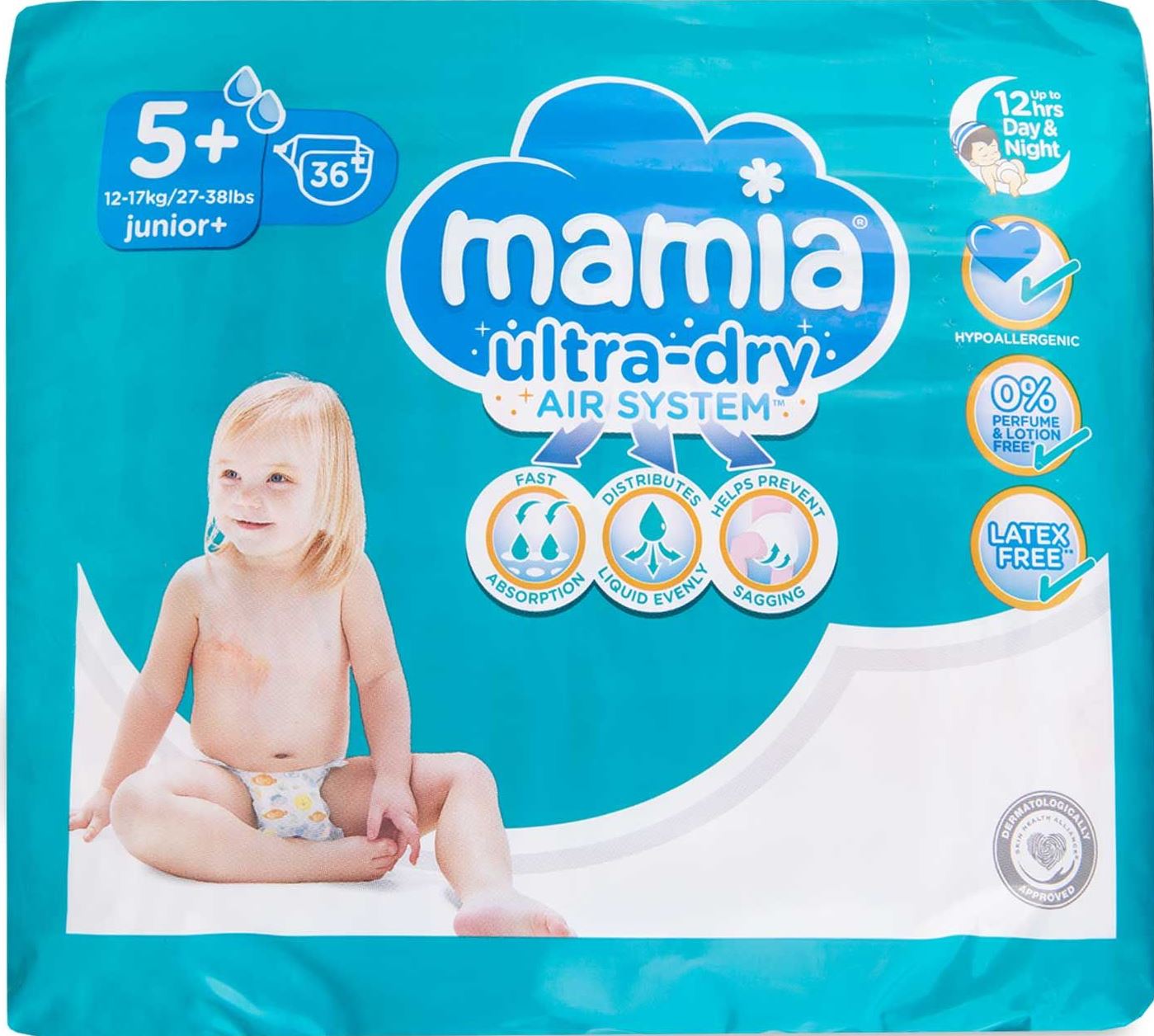 Mamia Size 5+ Baby Diapers, 12-17 kg, 36 pcs
