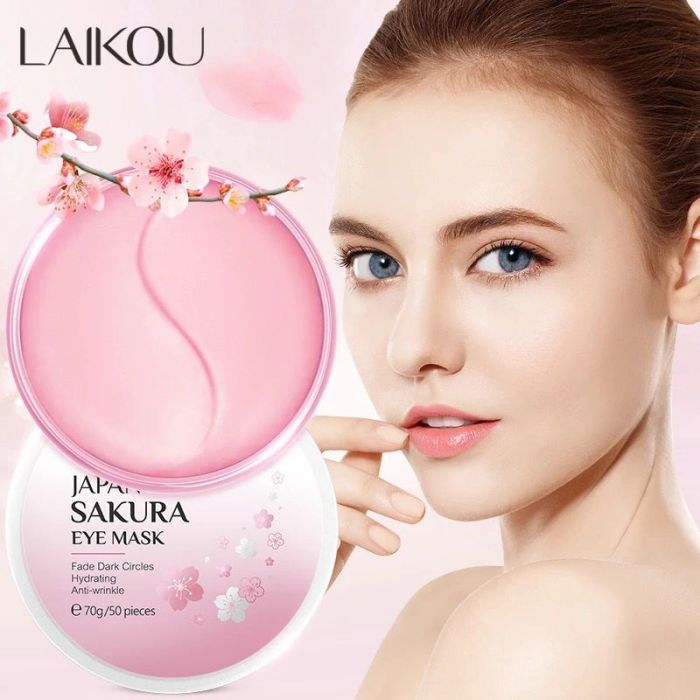 Laikou Japan Sakura Hydrogel Under-Eye Mask Patches, 50 pcs - Image 2