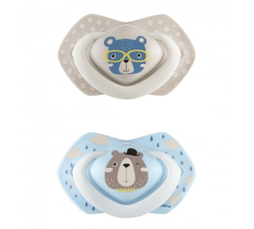 Canpol Babies 22/648 Blue Symmetrical Silicone Pacifiers, Ages 6-18 Months, 2 pcs