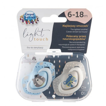 Canpol Babies 22/648 Blue Symmetrical Silicone Pacifiers, Ages 6-18 Months, 2 pcs - Image 2