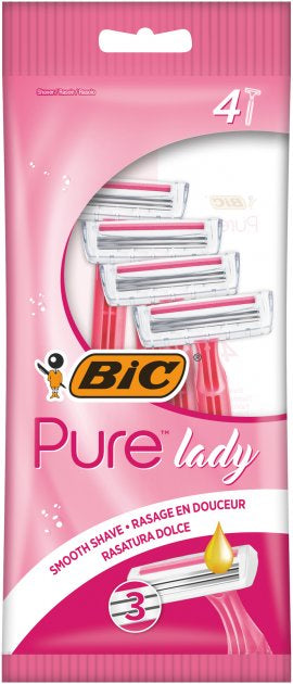 BIC Pure Lady Triple-Blade Razors, 4 pcs