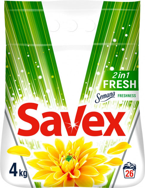 Savex 2-in-1 Fresh Laundry Detergent Powder, 4 kg