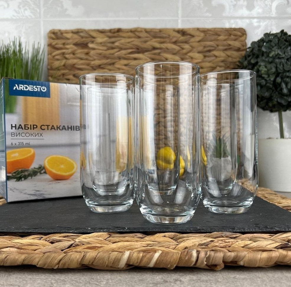 Ardesto Gloria AR2631GT Highball Glass Set, 6 x 315 mL - Image 3