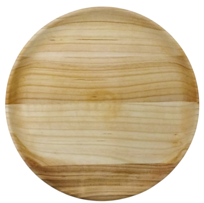 Turned Wooden Serving Plate, 30 cm