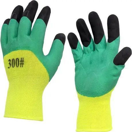 No. 300 Bright Green Rubber-Coated Work Gloves