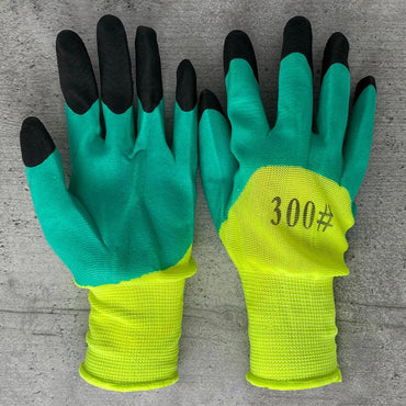 No. 300 Bright Green Rubber-Coated Work Gloves - Image 2