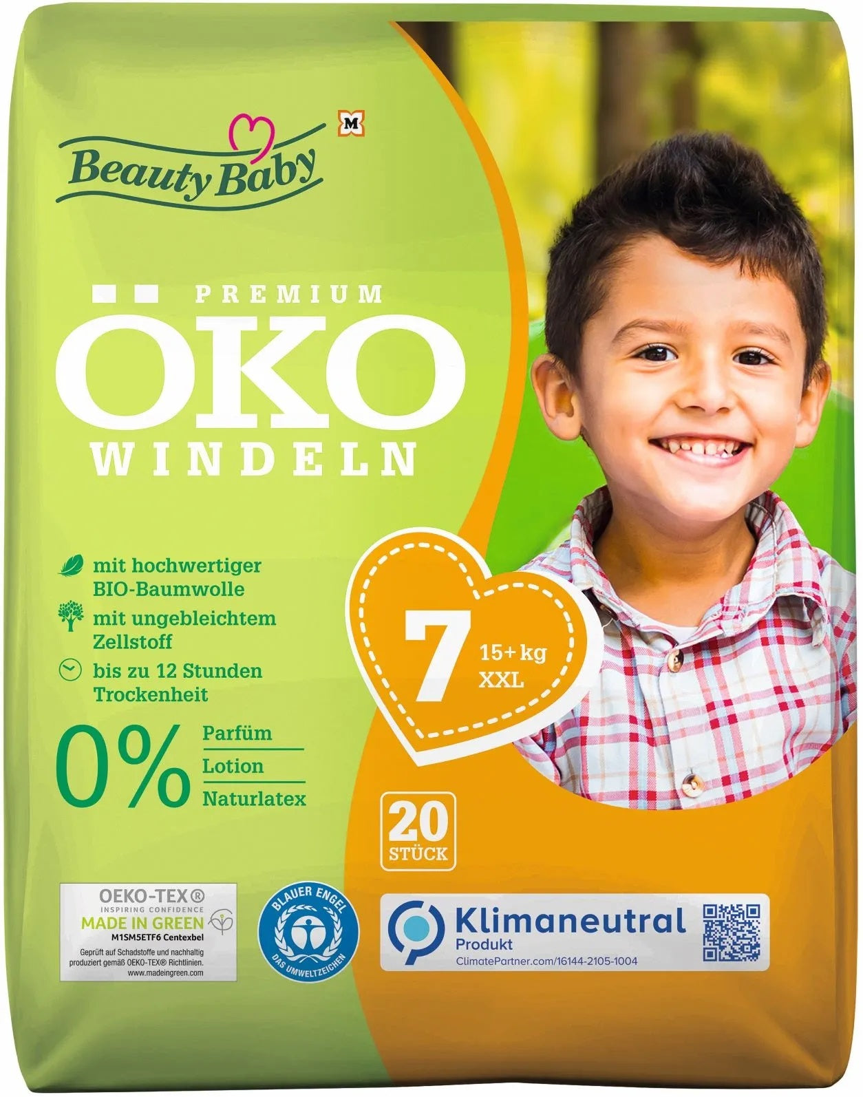 Beauty Baby Premium Eco Size 7 Baby Diapers, 15+ kg, 20 pcs