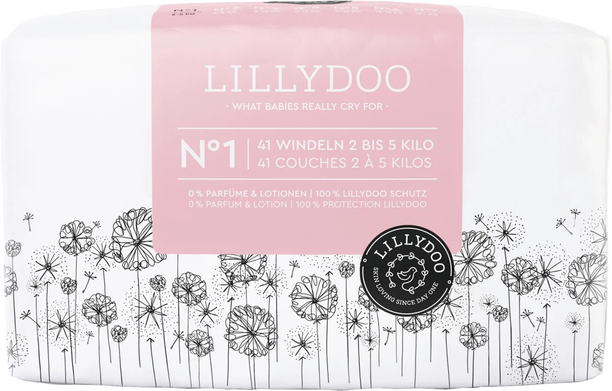 Lillydoo Premium Size 1 Baby Diapers, 2-5 kg, 41 pcs