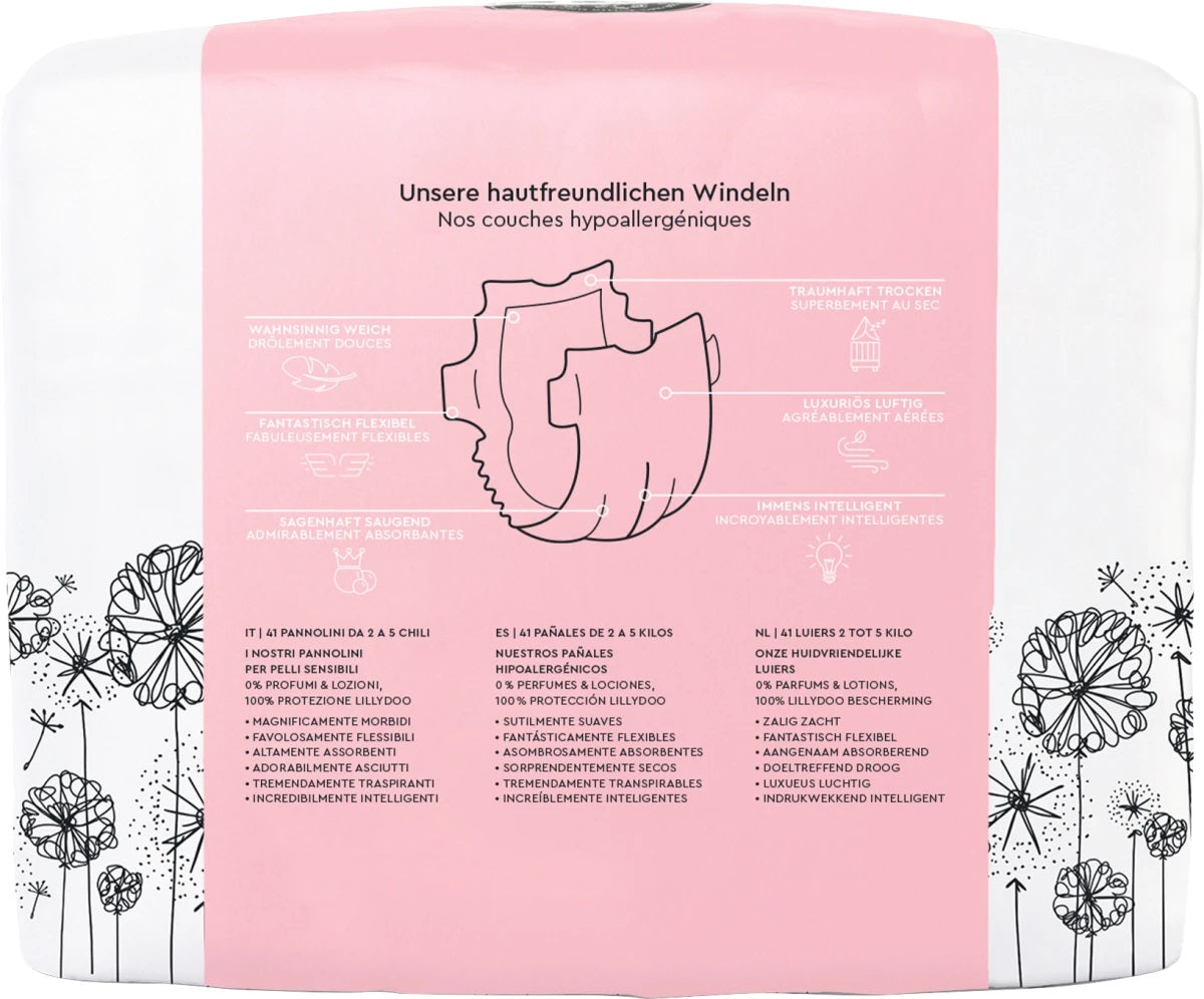 Lillydoo Premium Size 1 Baby Diapers, 2-5 kg, 41 pcs - Image 2