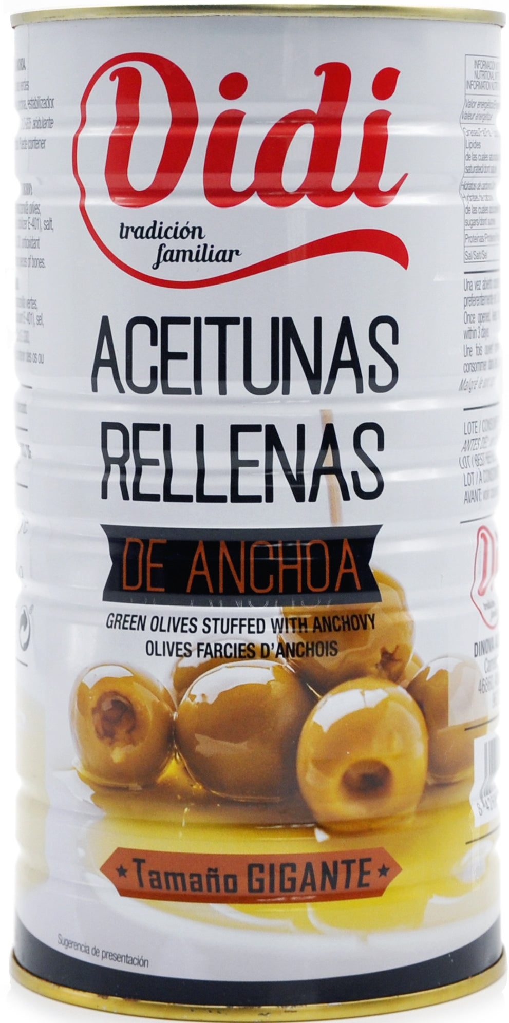 Didi Giant Anchovy-Stuffed Olives, 1.45 L
