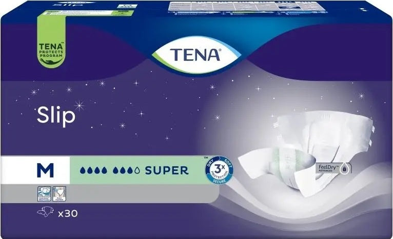 Tena Slip Adult Incontinence Briefs, 7-Drop Absorbency, Size M, 30 pcs