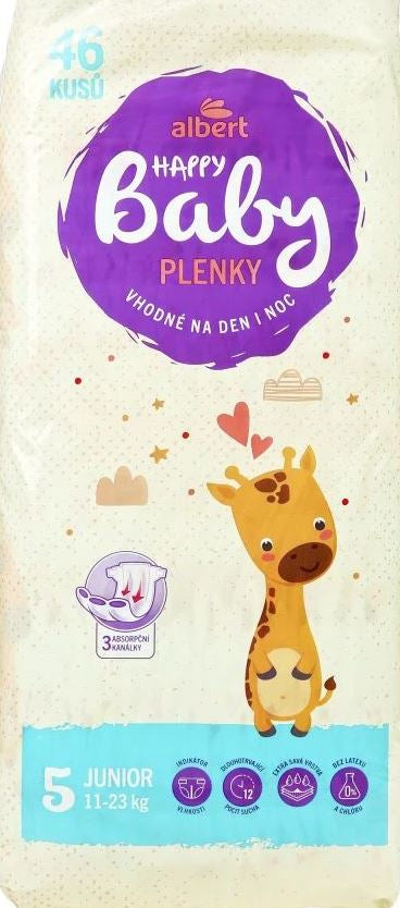 Albert Happy Baby 5 Diapers, 11-23 kg, 46 pcs