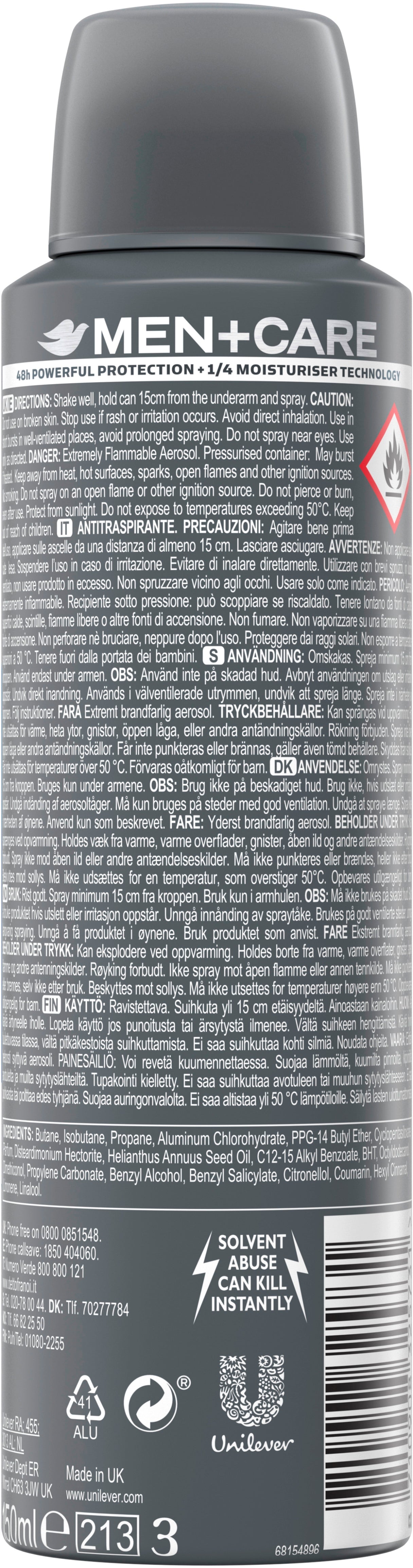 Dove Men's Cool Freshness Aerosol Antiperspirant, 150 mL - Image 2