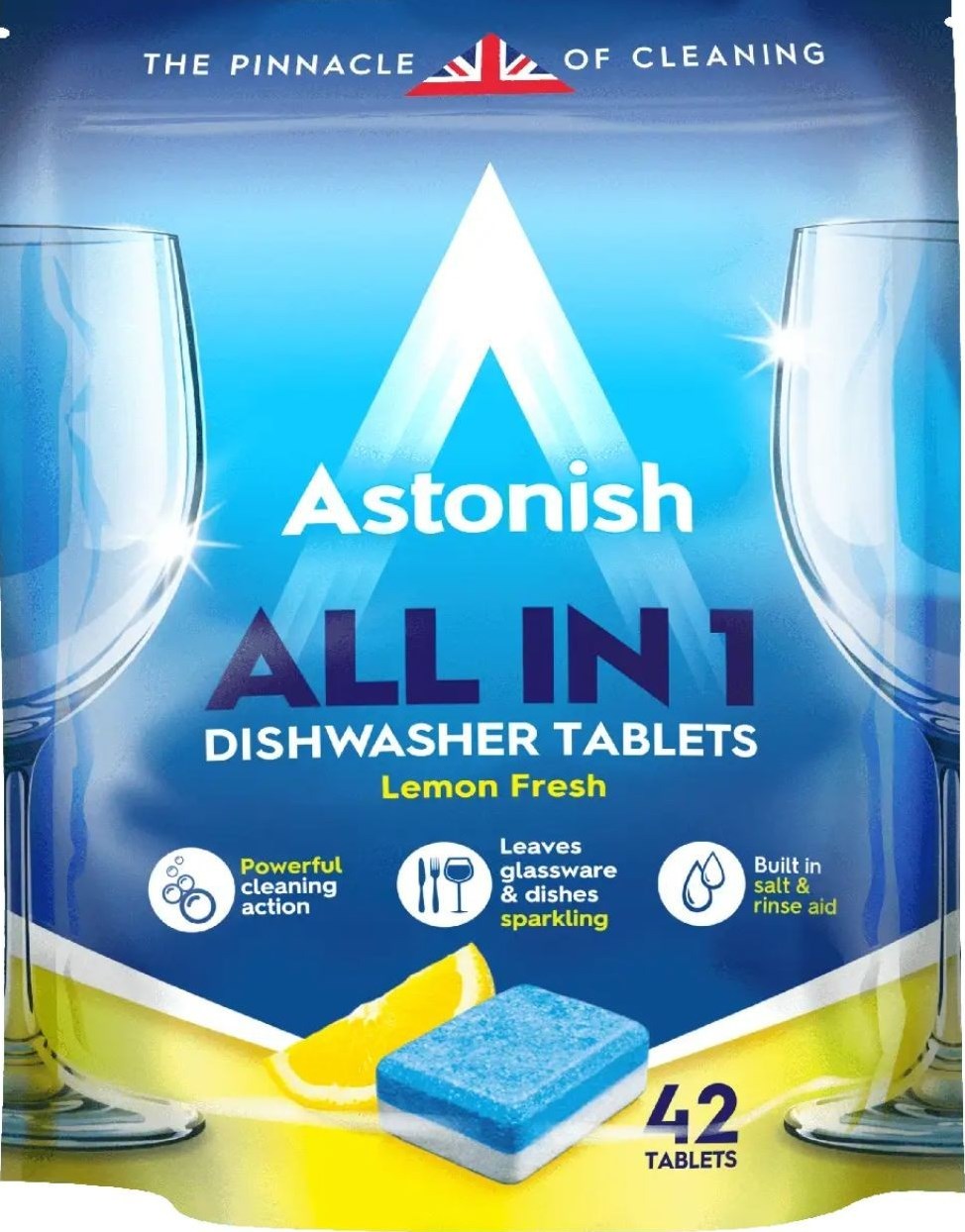 Astonish All-in-1 Lemon Fresh Dishwasher Tablets, 42 pcs (Price per 1 pc)