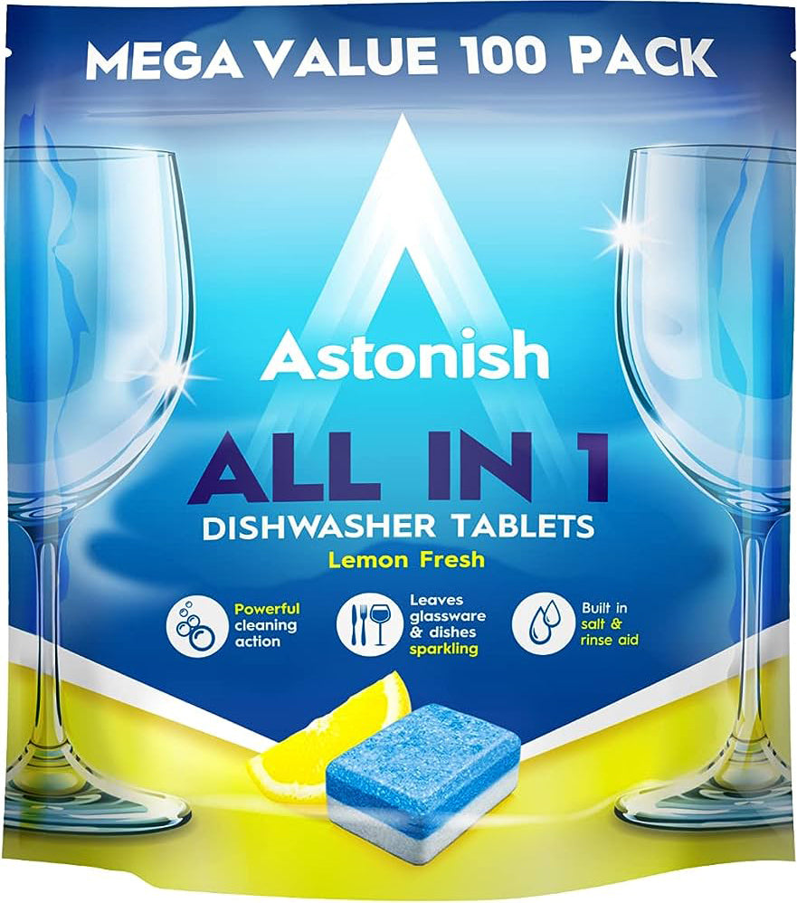 Astonish All-in-1 Lemon Dishwasher Tablets, 100 pcs (Price per 1 pc)