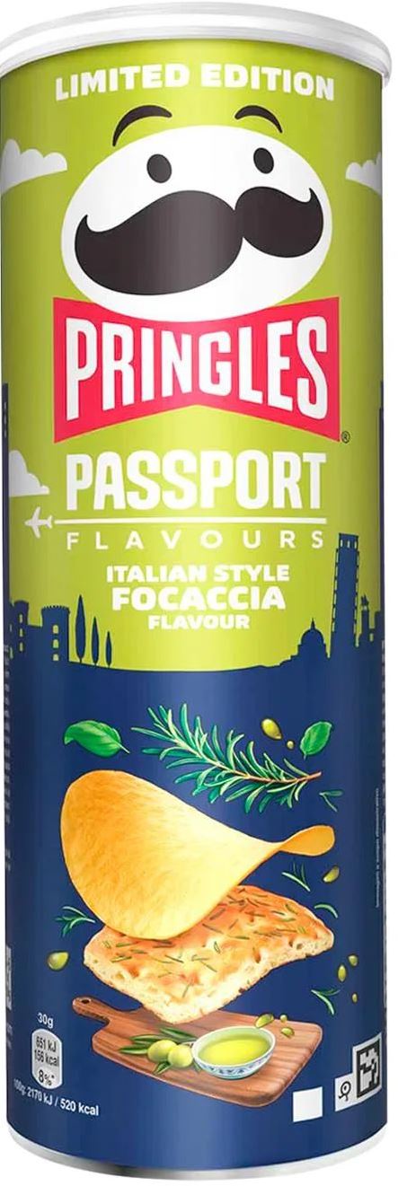 Pringles Italian Style Focaccia Potato Chips, 165 g