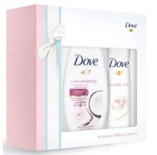 Dove Touch of Tenderness Women's Gift Set: Coconut Shower Gel 250 mL & Powder Softness Antiperspirant Spray 150 mL