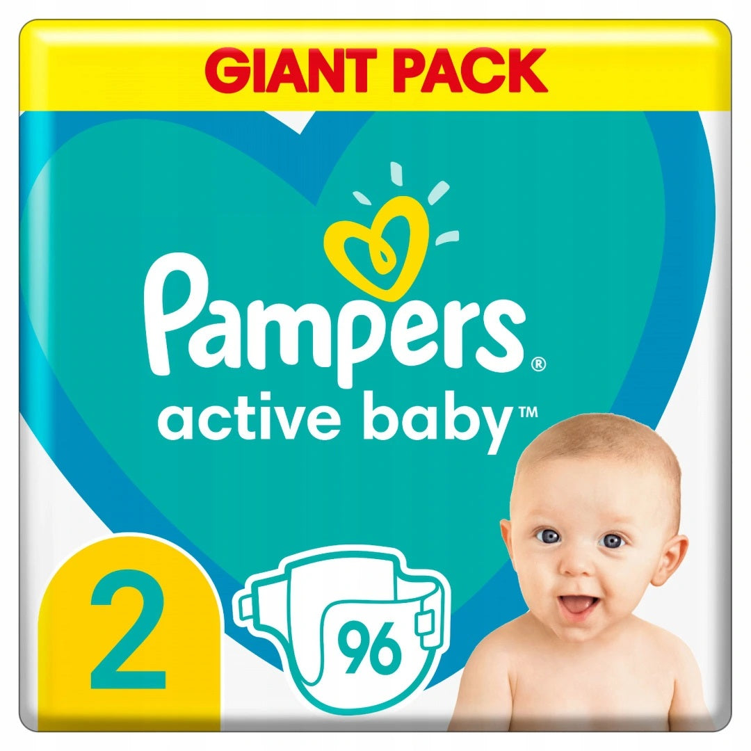 Pampers Active Baby Size 2 (Mini) Baby Diapers, 96 pcs, 4-8 kg