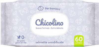 Chicolino Baby Wet Wipes for Newborns, 60 pcs