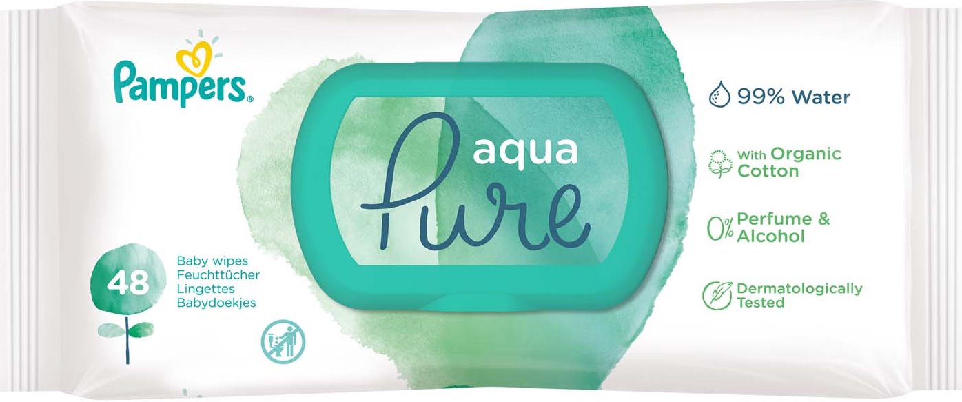 Pampers Aqua Pure Baby Wet Wipes, 48 pcs