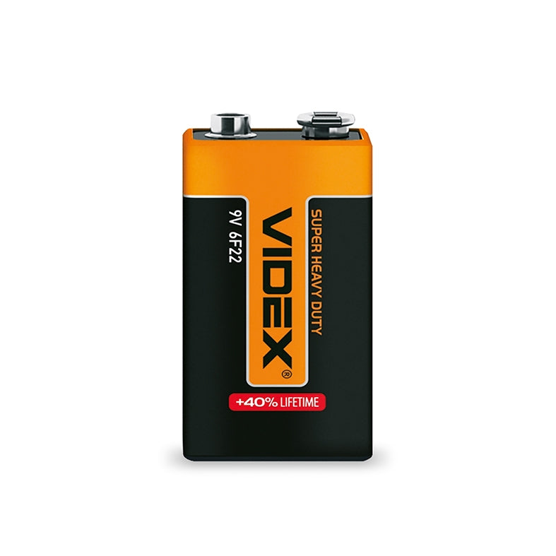 Videx 6F22 9V Zinc-Carbon Battery, 1 pc
