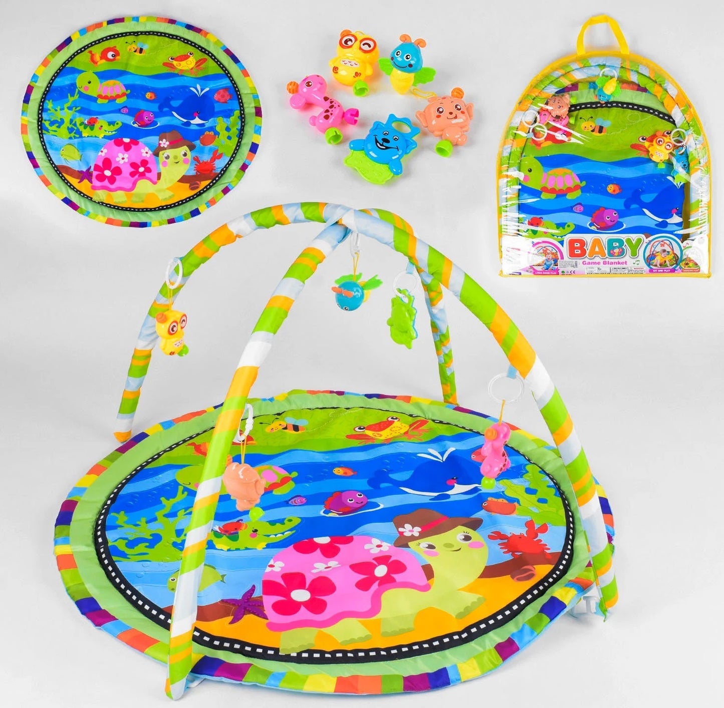 Baby 814 Play Mat with 5 Hanging Toys in Bag