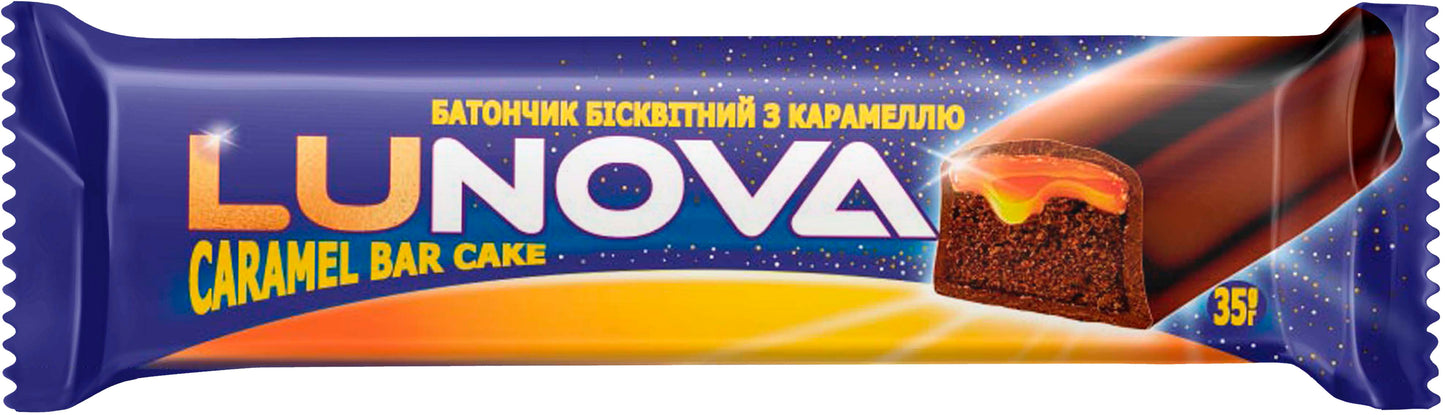 Lunova Caramel-Filled Sponge Cake Bar, 35 g