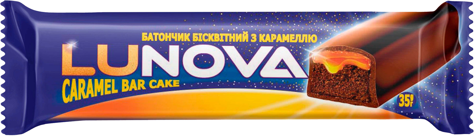 Lunova Caramel-Filled Sponge Cake Bar, 35 g
