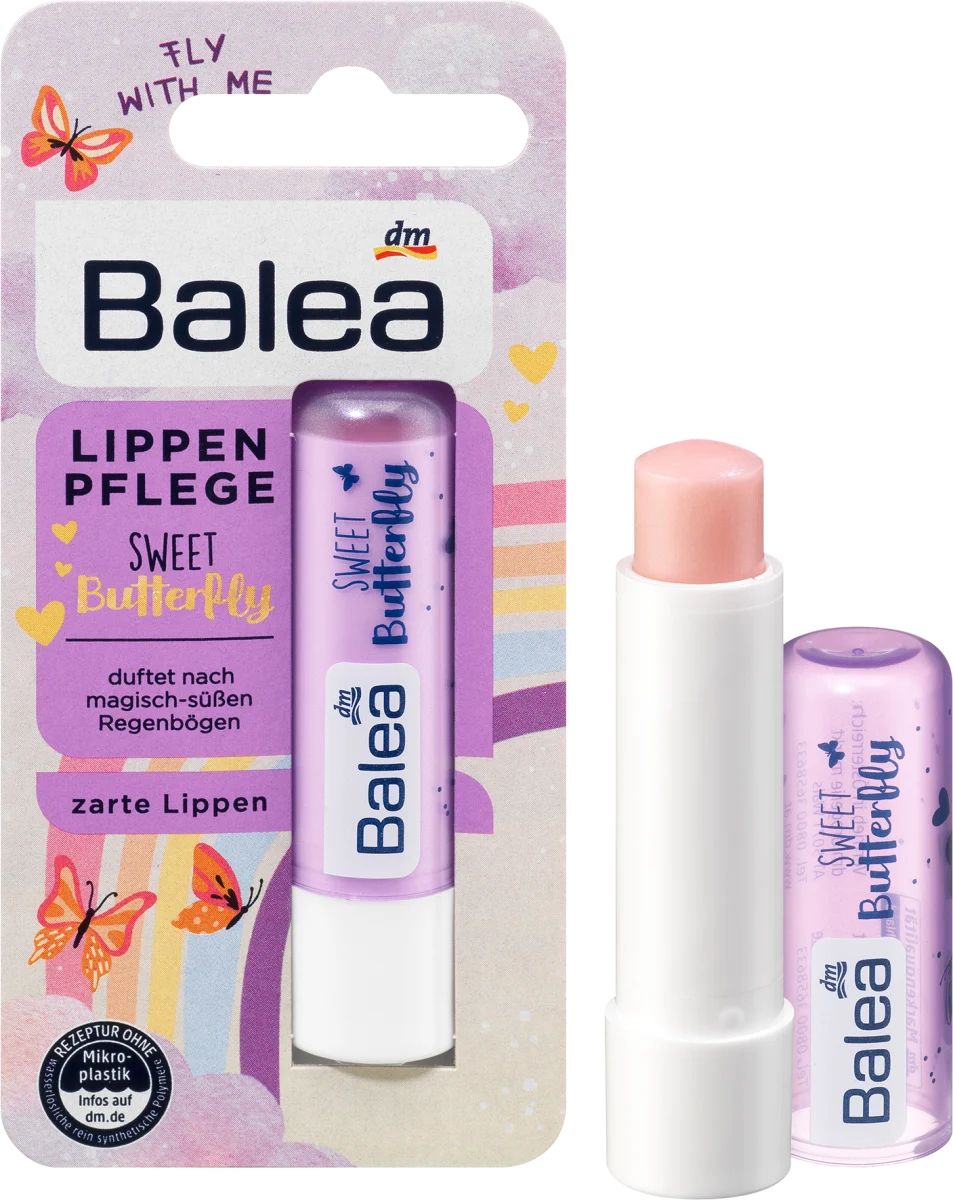 Balea Sweet Butterfly Lip Balm, 4.8 g