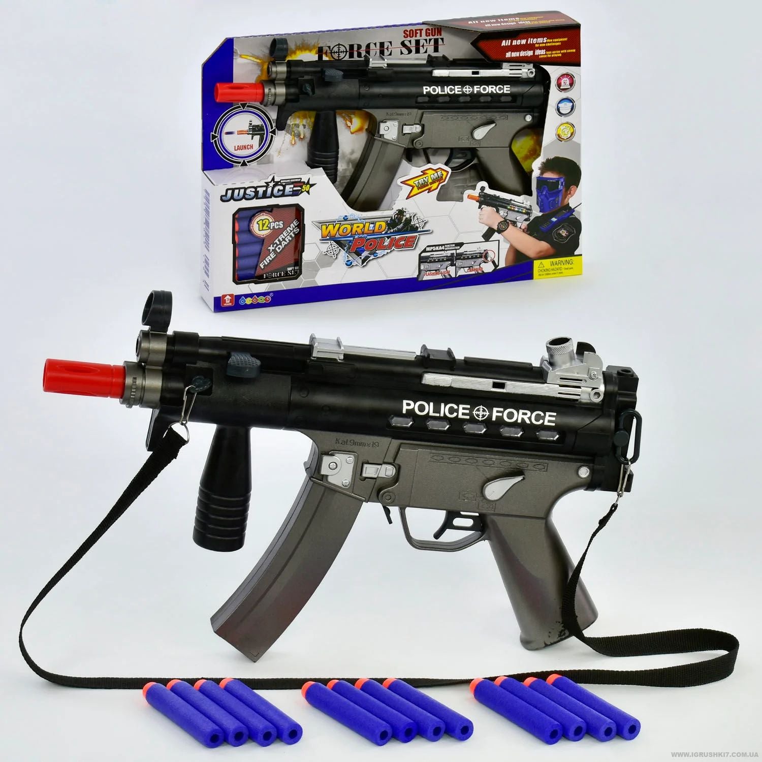 Police 33990 Musical Toy Blaster with Soft Darts