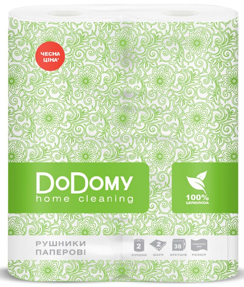 DoDomy 2-Ply Paper Towels, 2 Rolls