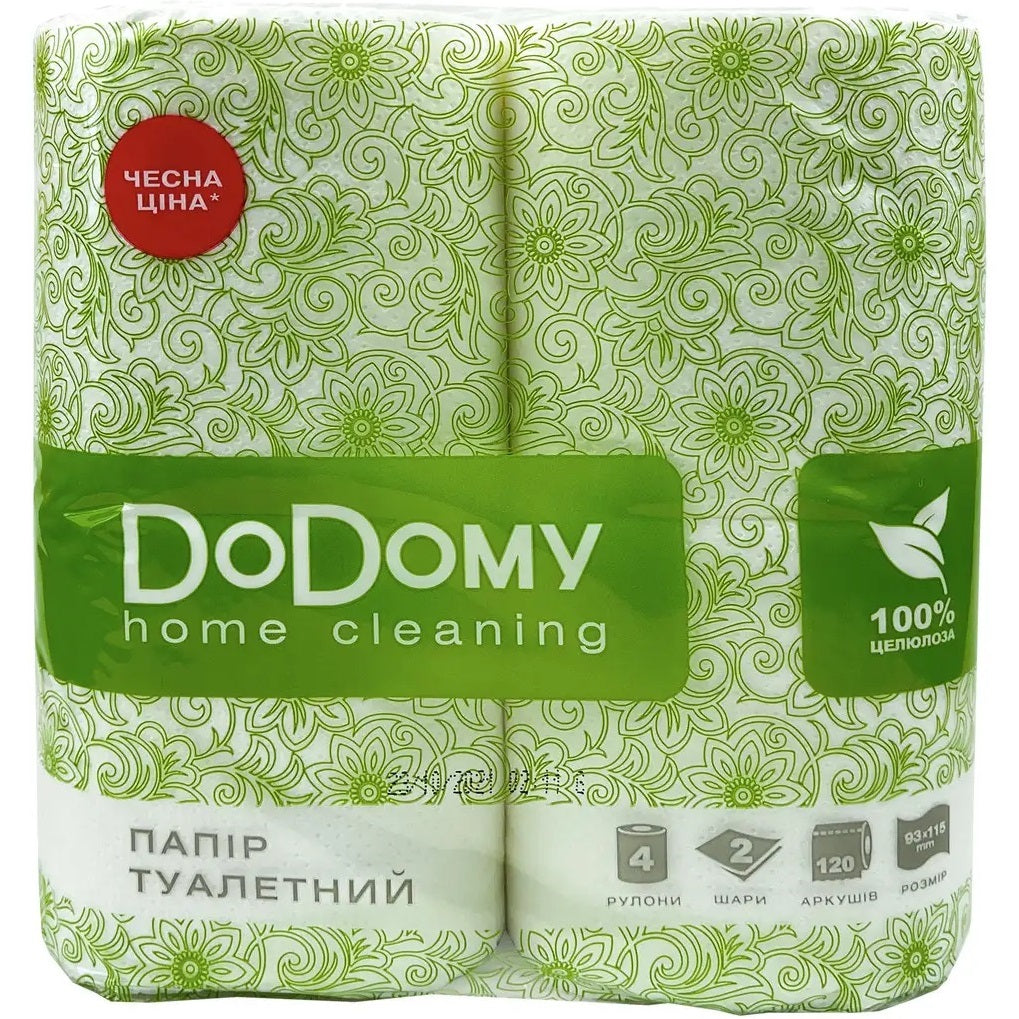 DoDomy White 2-Ply Toilet Paper, 4 Rolls