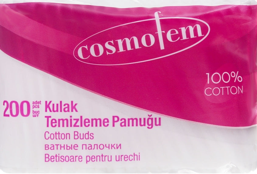 Cosmofem Cotton Swabs, Bag, 200 pcs