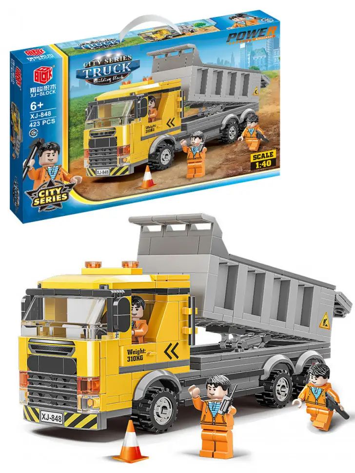 XJ-848C Garbage Truck Building Set, 423 pcs