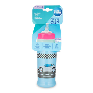 Canpol Babies 56/516 Dark Blue Racing Spill-Proof Bottle with Silicone Spout, 12+ Months, 350 mL - Image 2