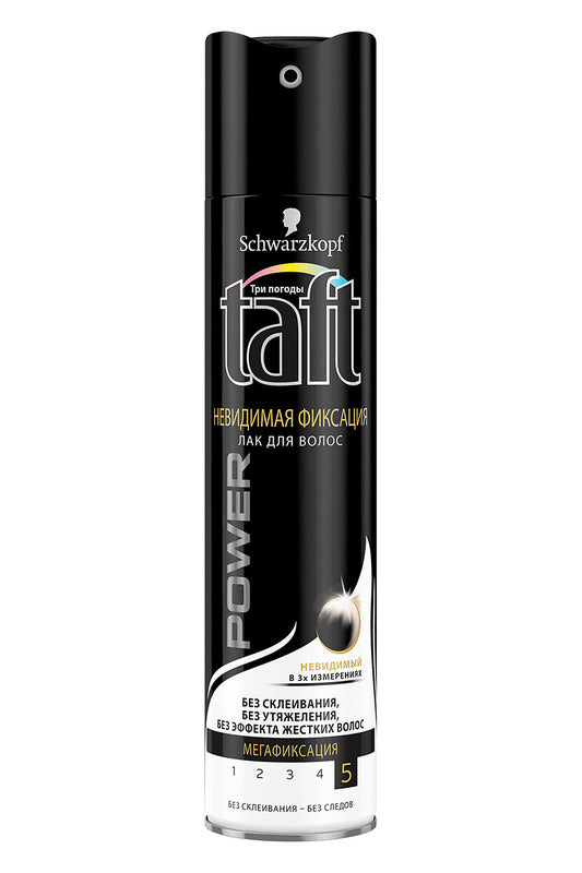 Taft Power Invisible Mega Hold (Hold 5) Hair Spray, 250 mL