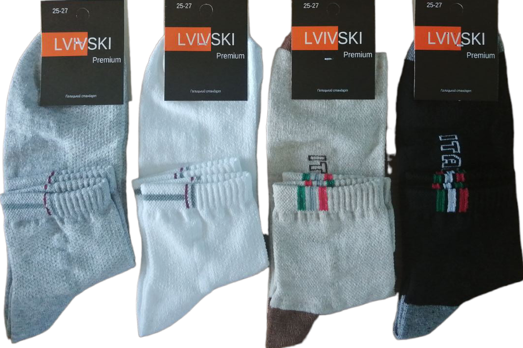 Lvivski Premium Men's Mid-Crew Mesh Socks, Size 25-27