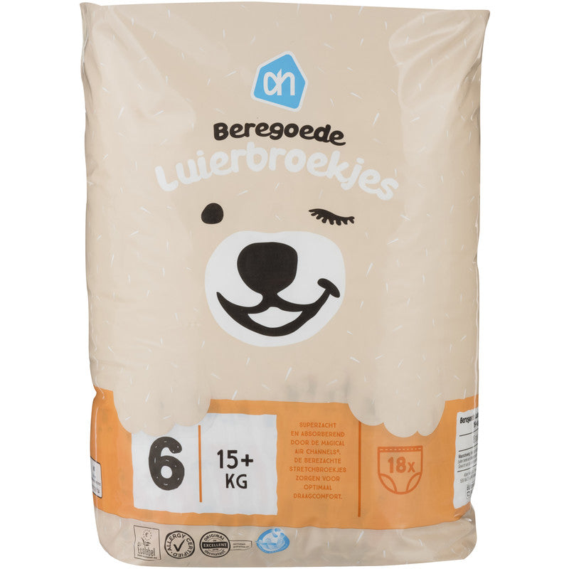Albert Heijn Beregoede Size 6 Baby Pull-Up Diaper Pants, 15+ kg, 18 pcs
