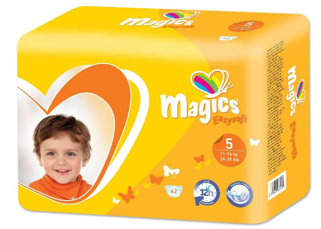 Magics Easysoft Size 5 Baby Diapers, 11-16 kg, 42 pcs