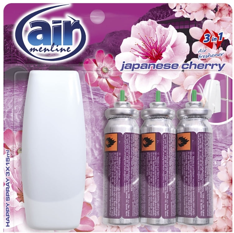 Air Menline Japanese Cherry Air Freshener with Applicator, 3 x 15 mL