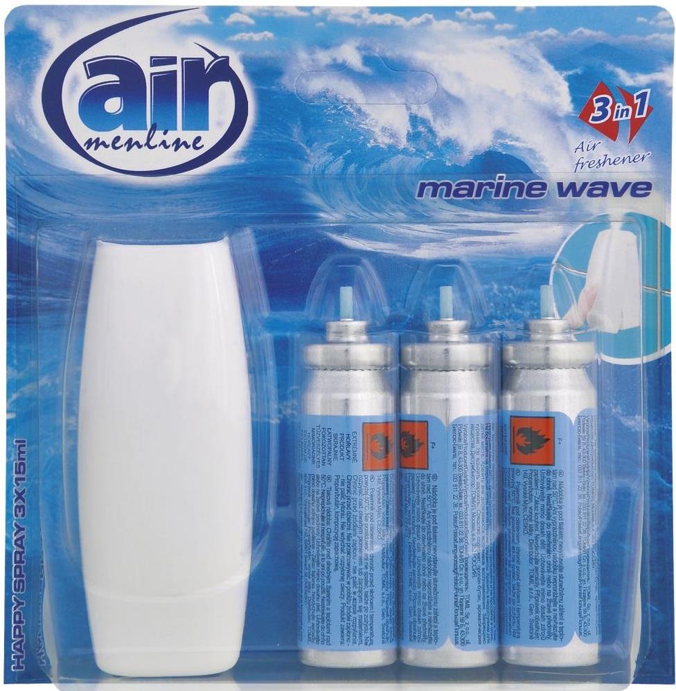 Air Menline Ocean Wave Air Freshener with Applicator, 3 x 15 mL