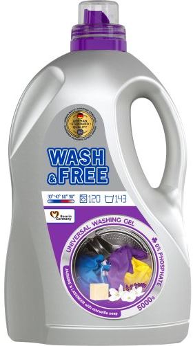 Wash & Free Universal Marseille Soap Jasmine & Lavender Liquid Laundry Detergent, 5000 g